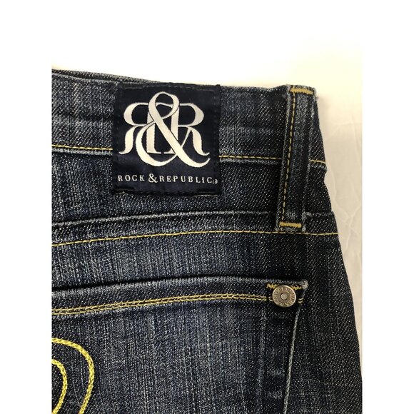 Rock And Republic Womens 28x29 Blue Denim Jeans Bootcut - Picture 6 of 8
